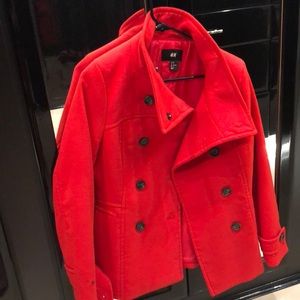 Red H&M Peacoat